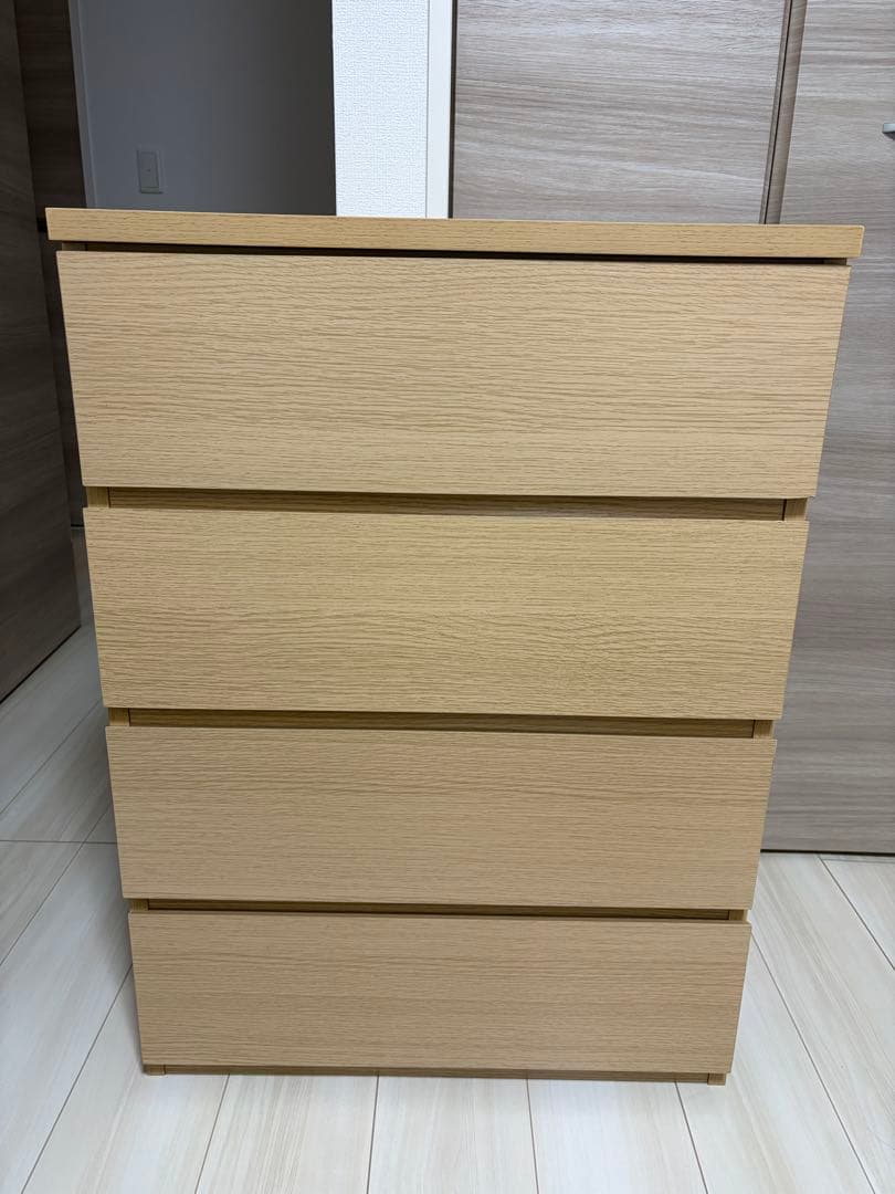 【美品】ニトリナチュラル4段木製チェスト