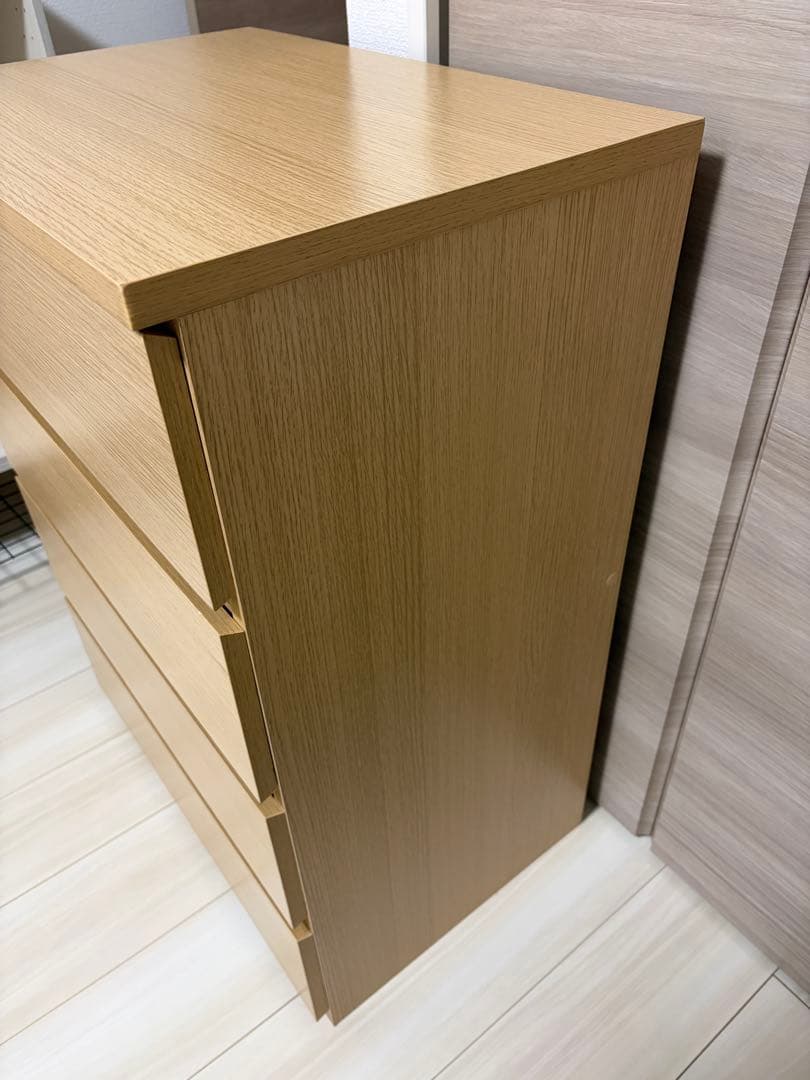 【美品】ニトリナチュラル4段木製チェスト