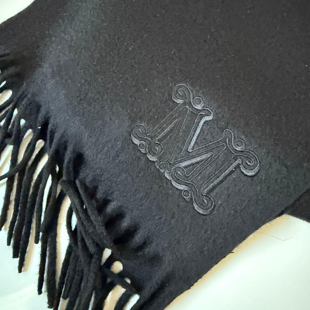 MaxMara マックスマーラ マフラー カシミヤ　ブラック　黒　レディース