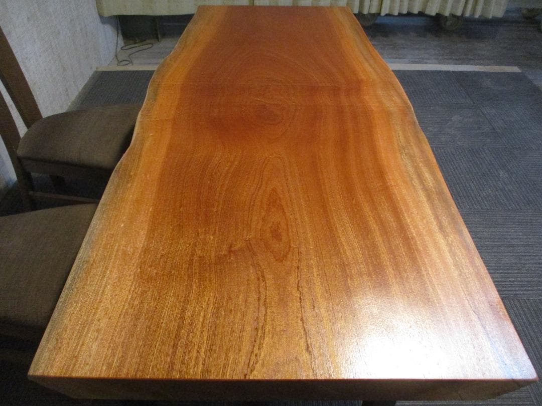 ＃1605■　マホガニー　テーブル　ローテーブル　ダイニング　座卓　一枚板