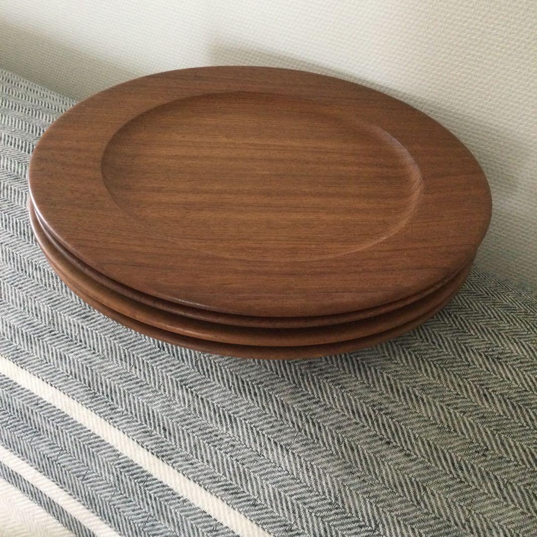 アンティークチークプレート　4枚セット