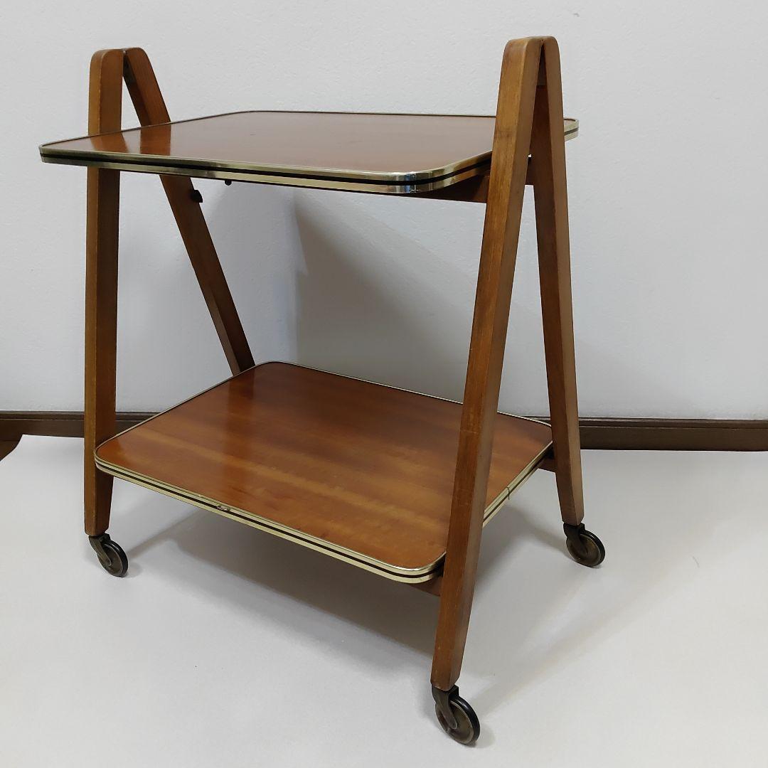 ドイツ製 北欧家具 ワゴンテーブル アンティーク キャスター付き 折り畳み