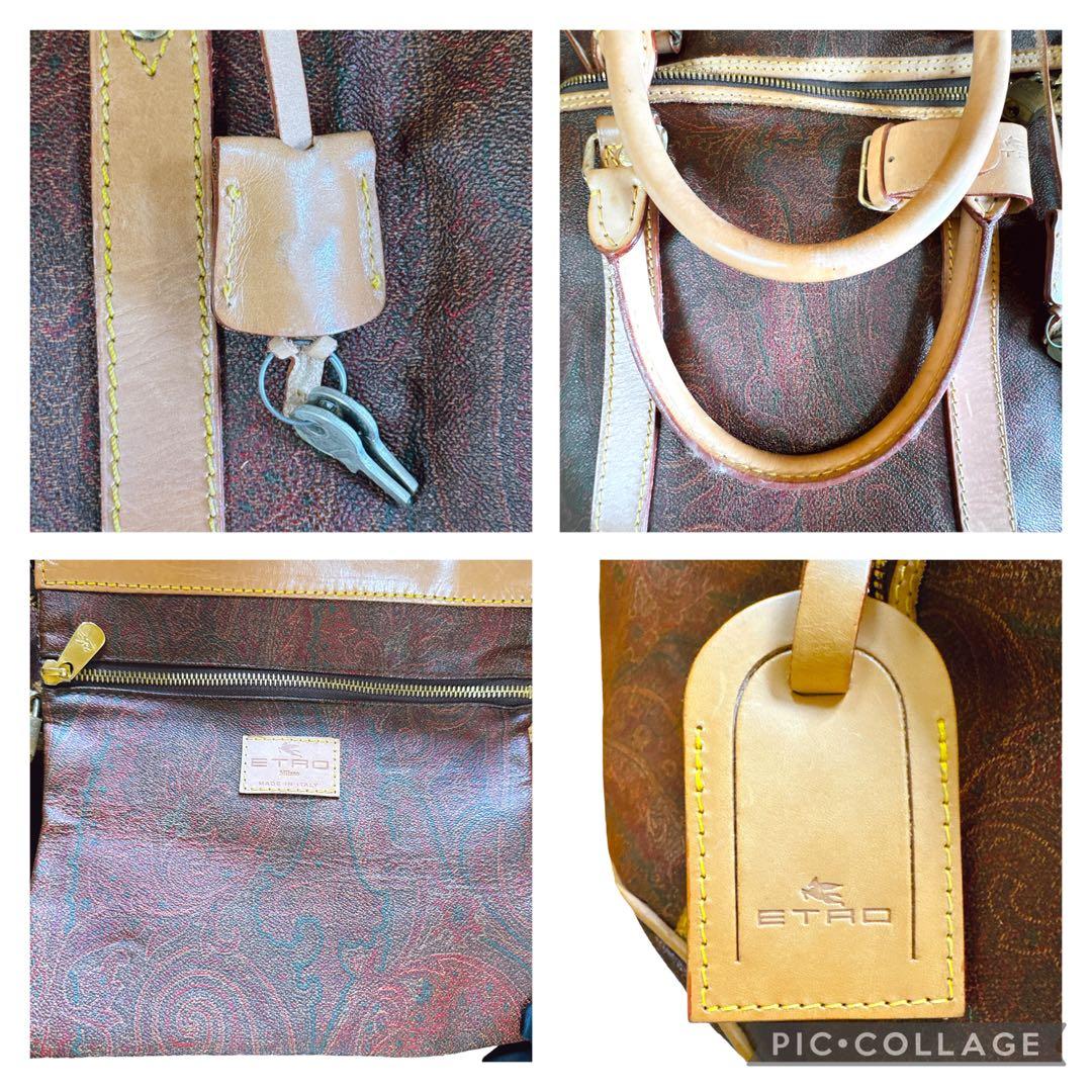 美品　エトロ　ボストンバッグ　2way 大容量　ペイズリー柄　鍵・収納袋付き
