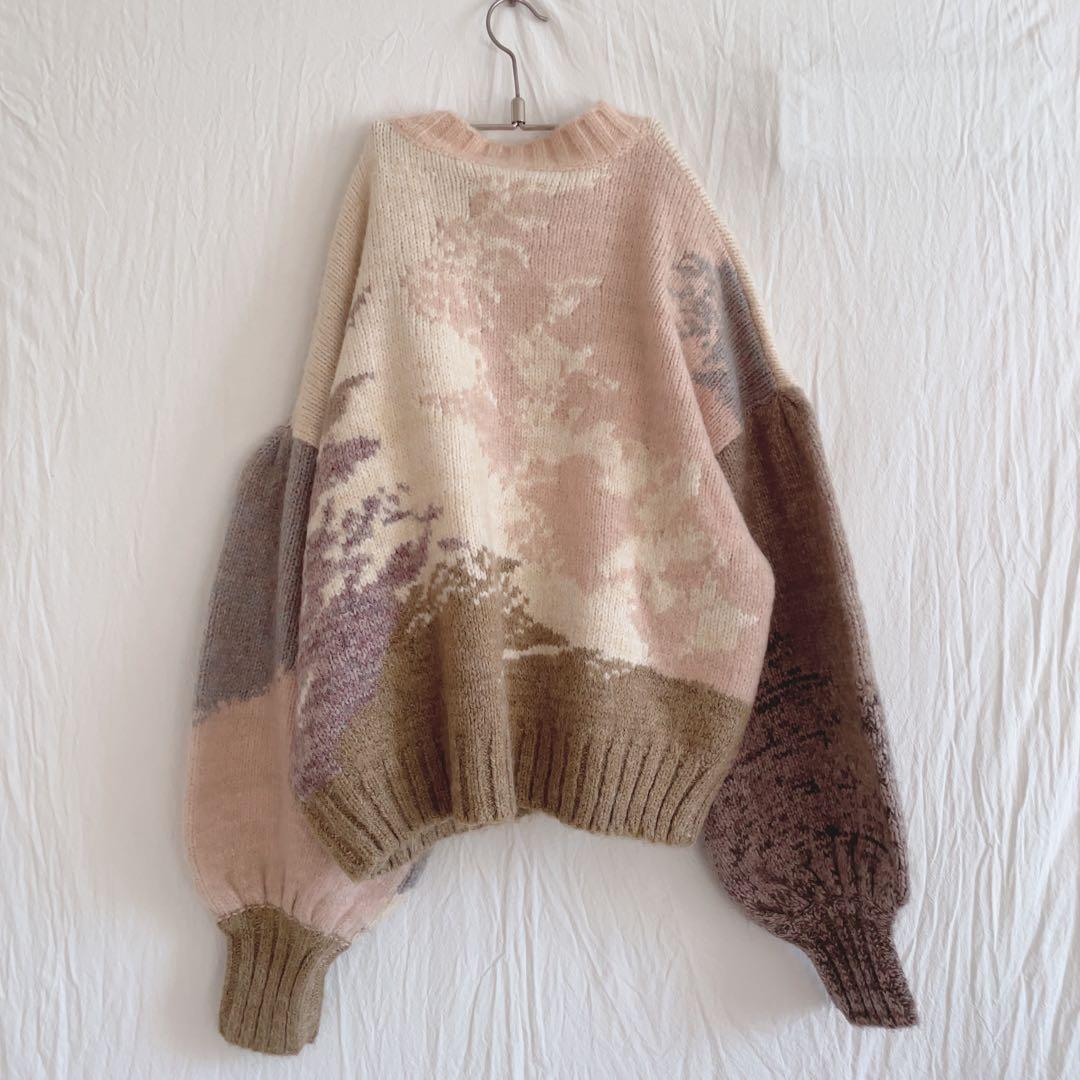 トップス AMERI ANDREA ABSTRACT PAINT KNIT