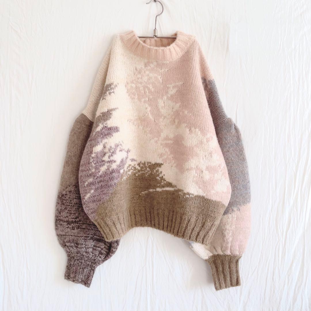 トップス AMERI ANDREA ABSTRACT PAINT KNIT