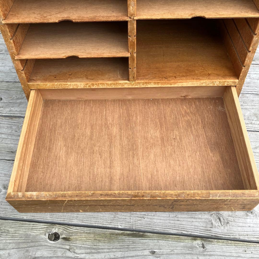 ヴィンテージ 木製 収納棚 10棚 1引き出し