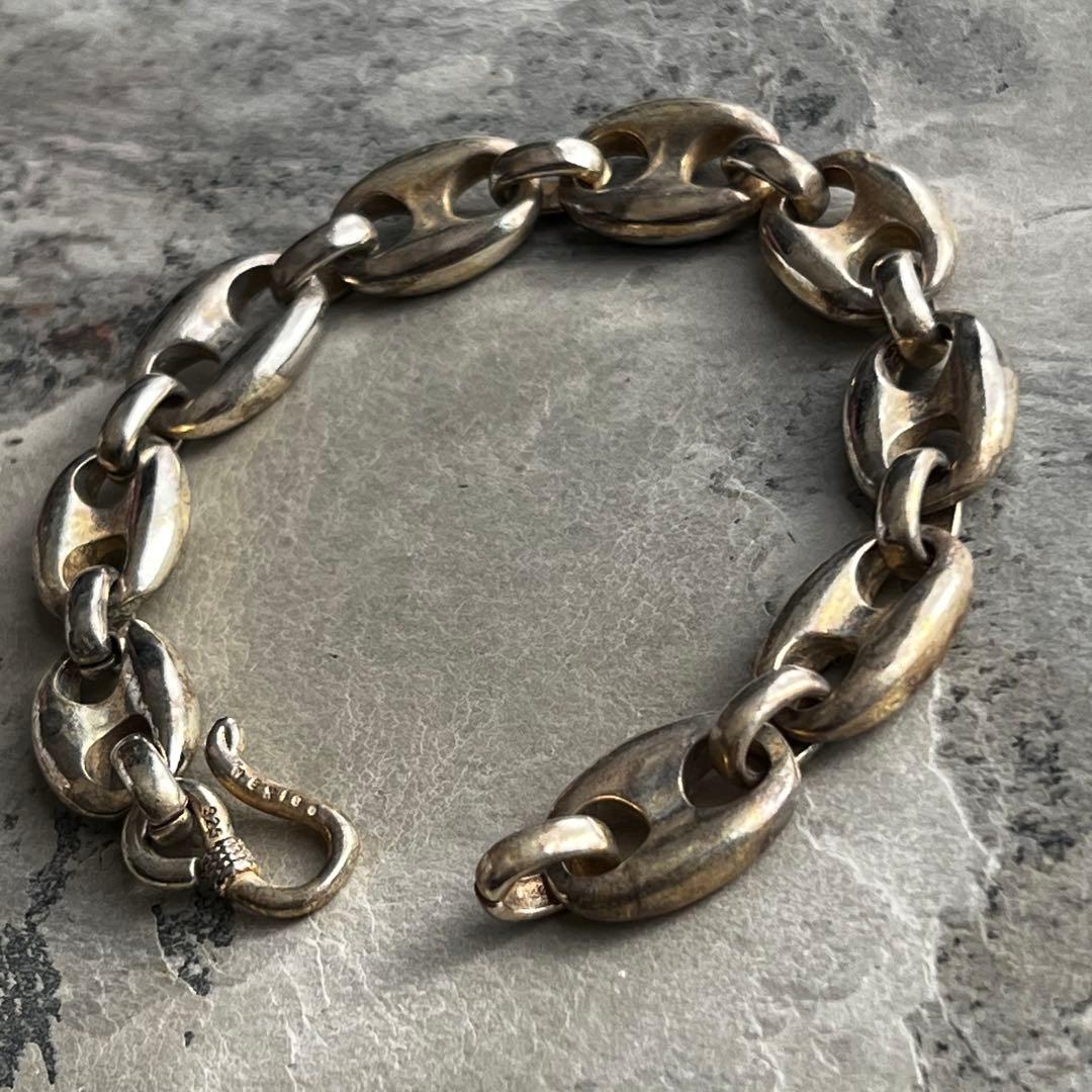 ヴィンテージ メキシコ アンカーチェーン ブレスレット 豚鼻 ジュエリー