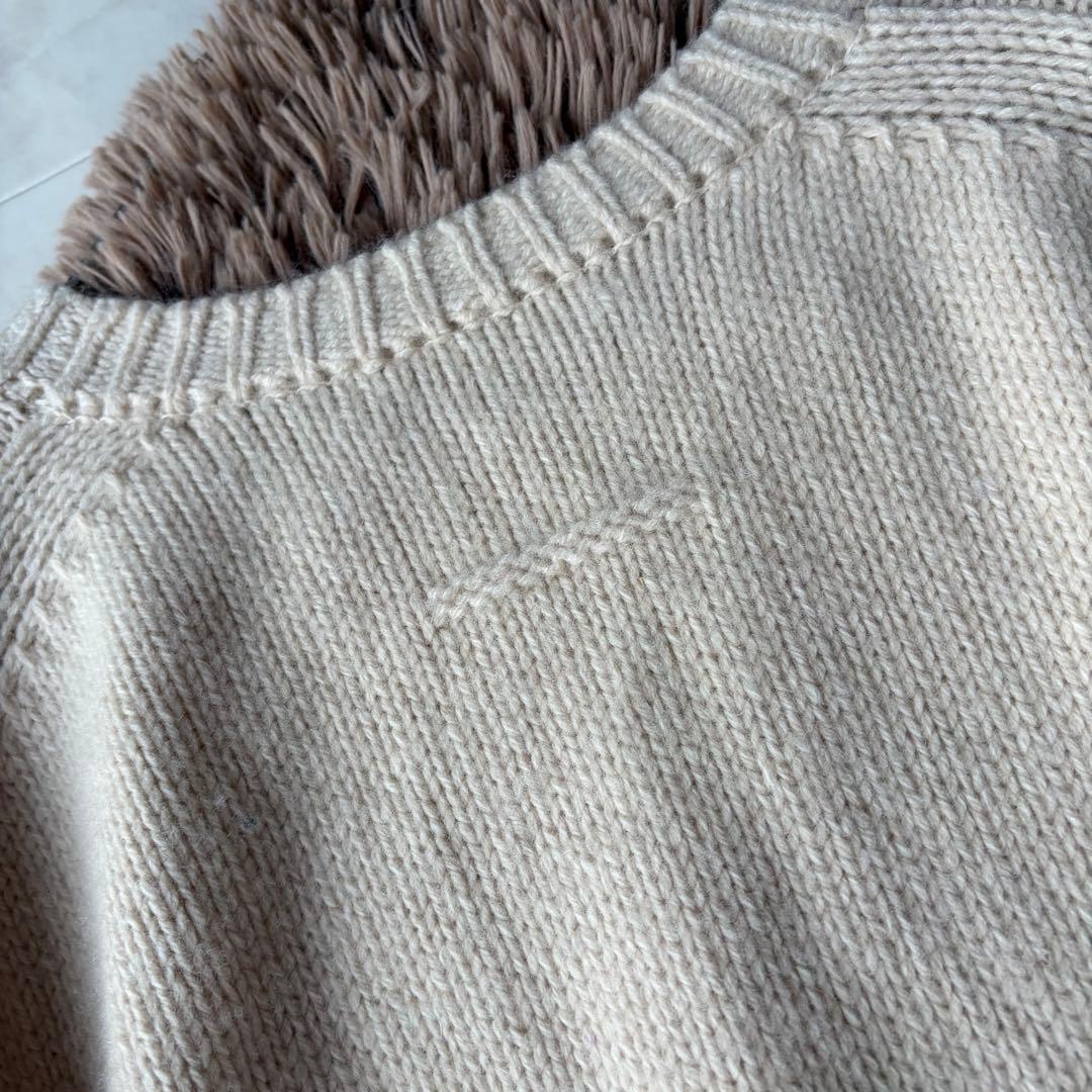 2023AW✨スローン 5G ジーロンラム×カシミヤ クルーネック ベージュ 2