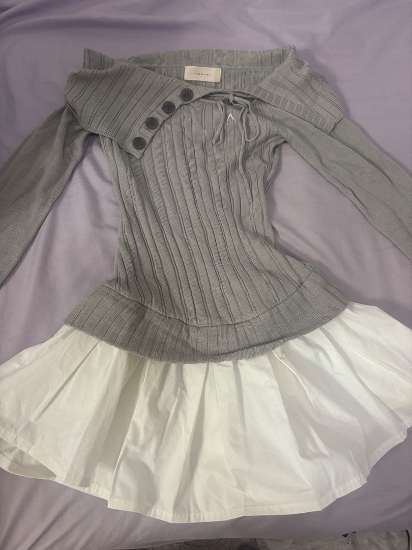 ワンピース Isabel knit mini dress andmary