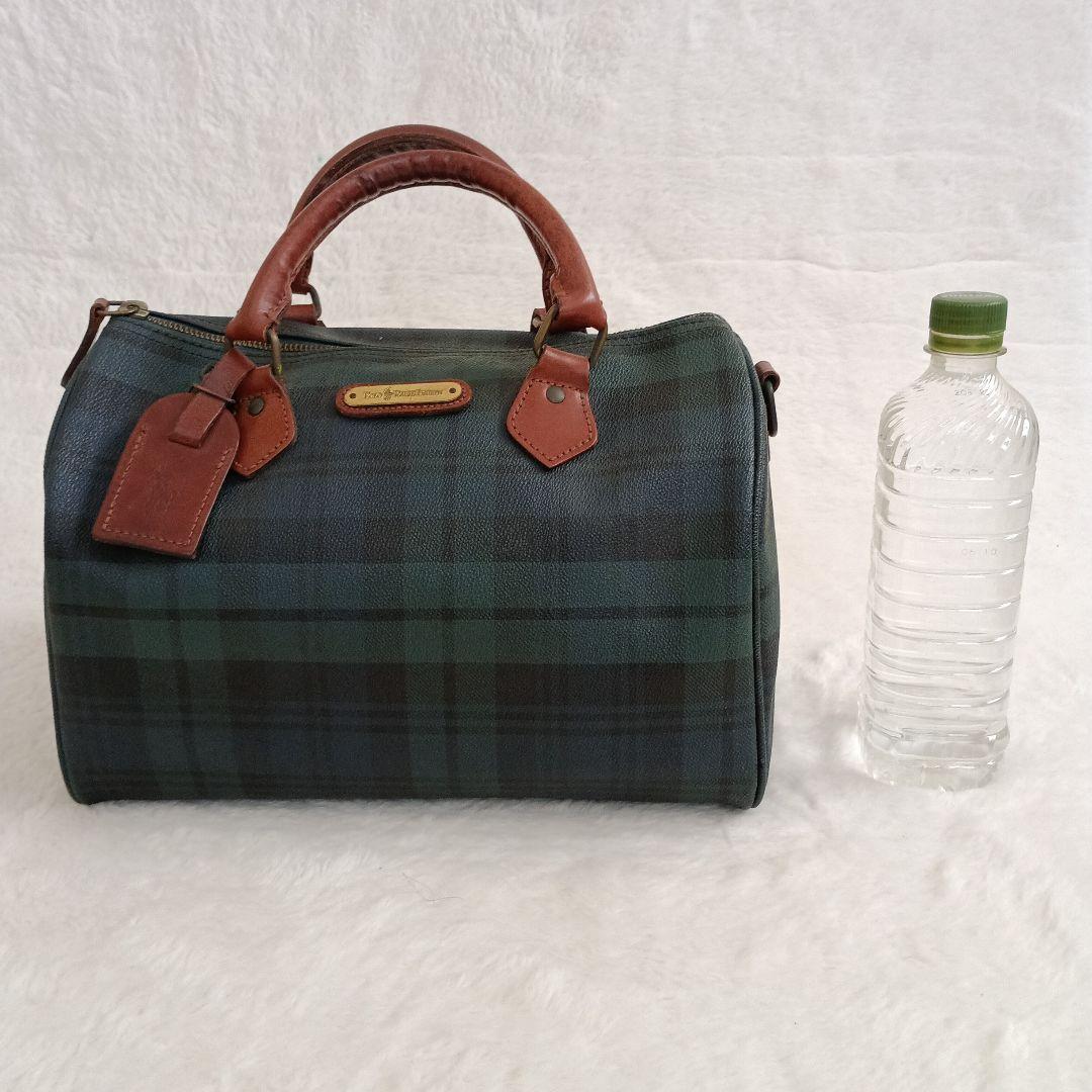 90S ポロラルフローレン ミニボストンバッグ チェック PVC
