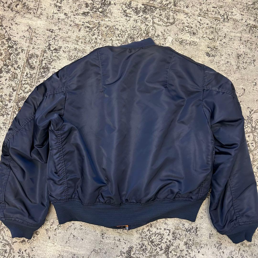 ALPHA　90s　USA製　黒タグ　MA-1 ジャケット　L ネイビー