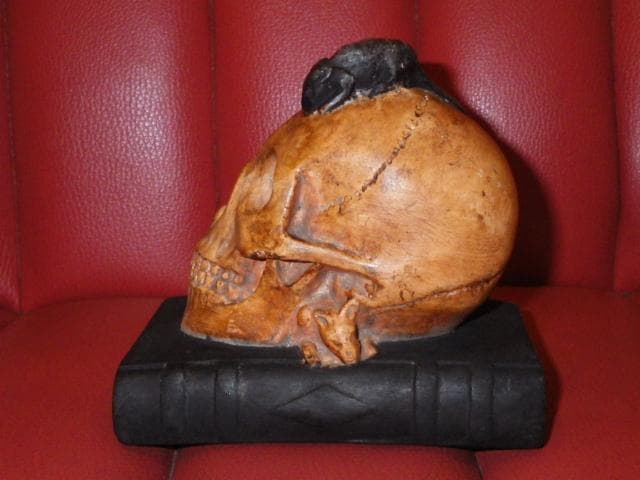 ビンテージ★スカルオンブック★ドクロ★ガイコツ★アート★置物★インテリア★ネズミ