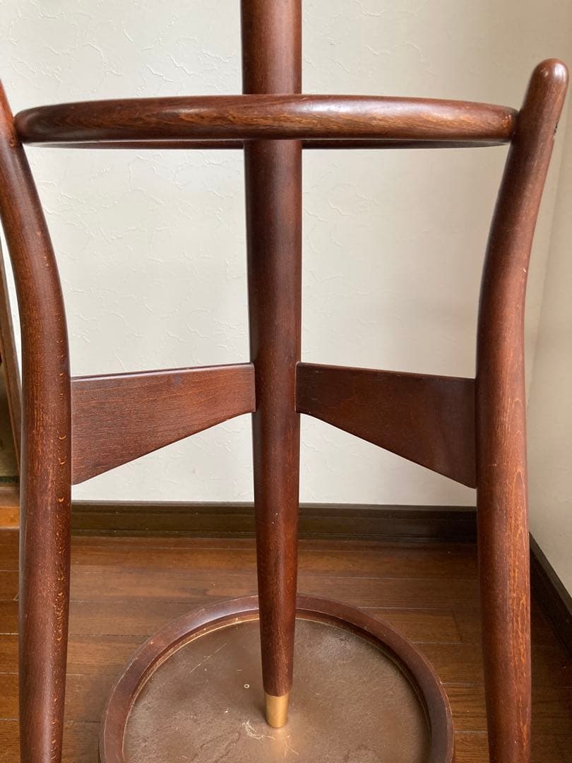 木製コートラック 傘立て付きミッドセンチュリーデザイン店舗什器　ヴィンテージ