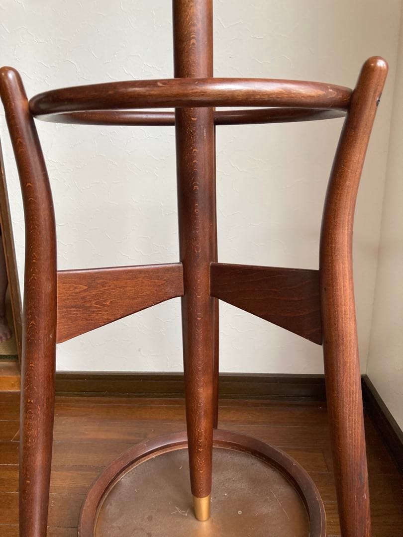 木製コートラック 傘立て付きミッドセンチュリーデザイン店舗什器　ヴィンテージ