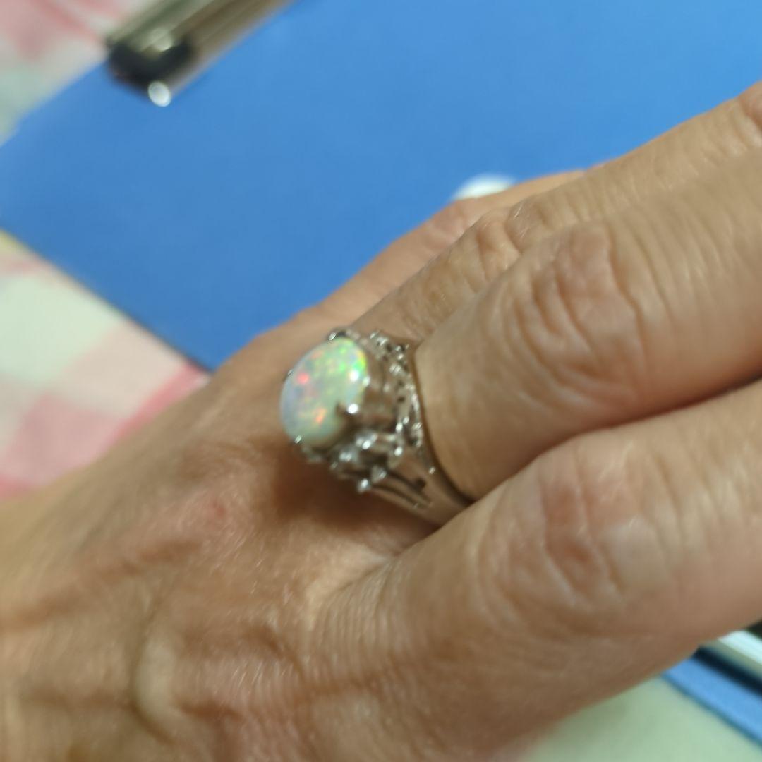 オパールリング シルバー製　11号
