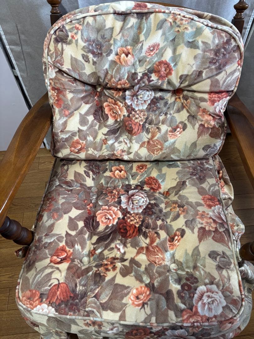 【美品】飛騨産業 キツツキマーク レトロ チェア クッション付 アンティーク①