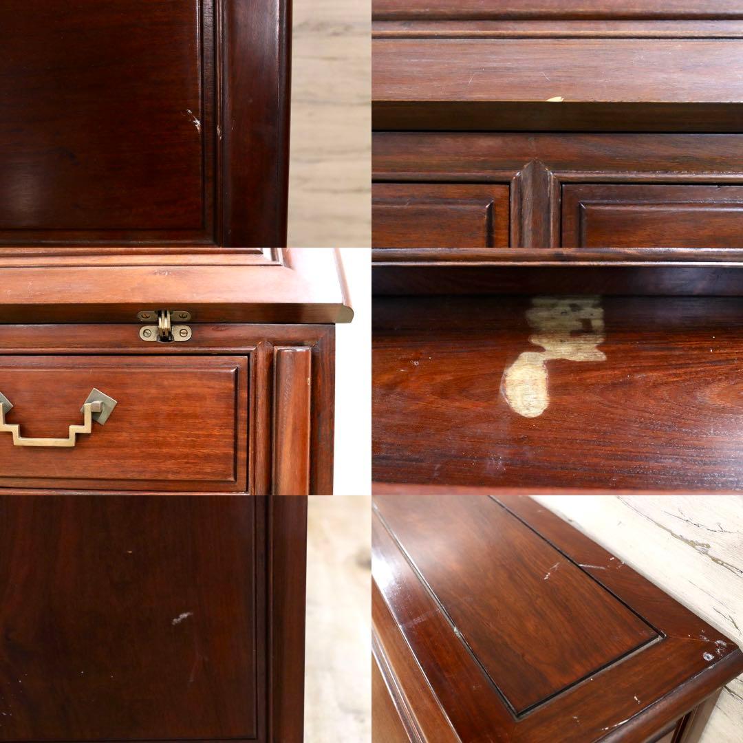 GMGH23○中国美術 花梨 唐木 ライティングビューロー デスク 机 アンティ