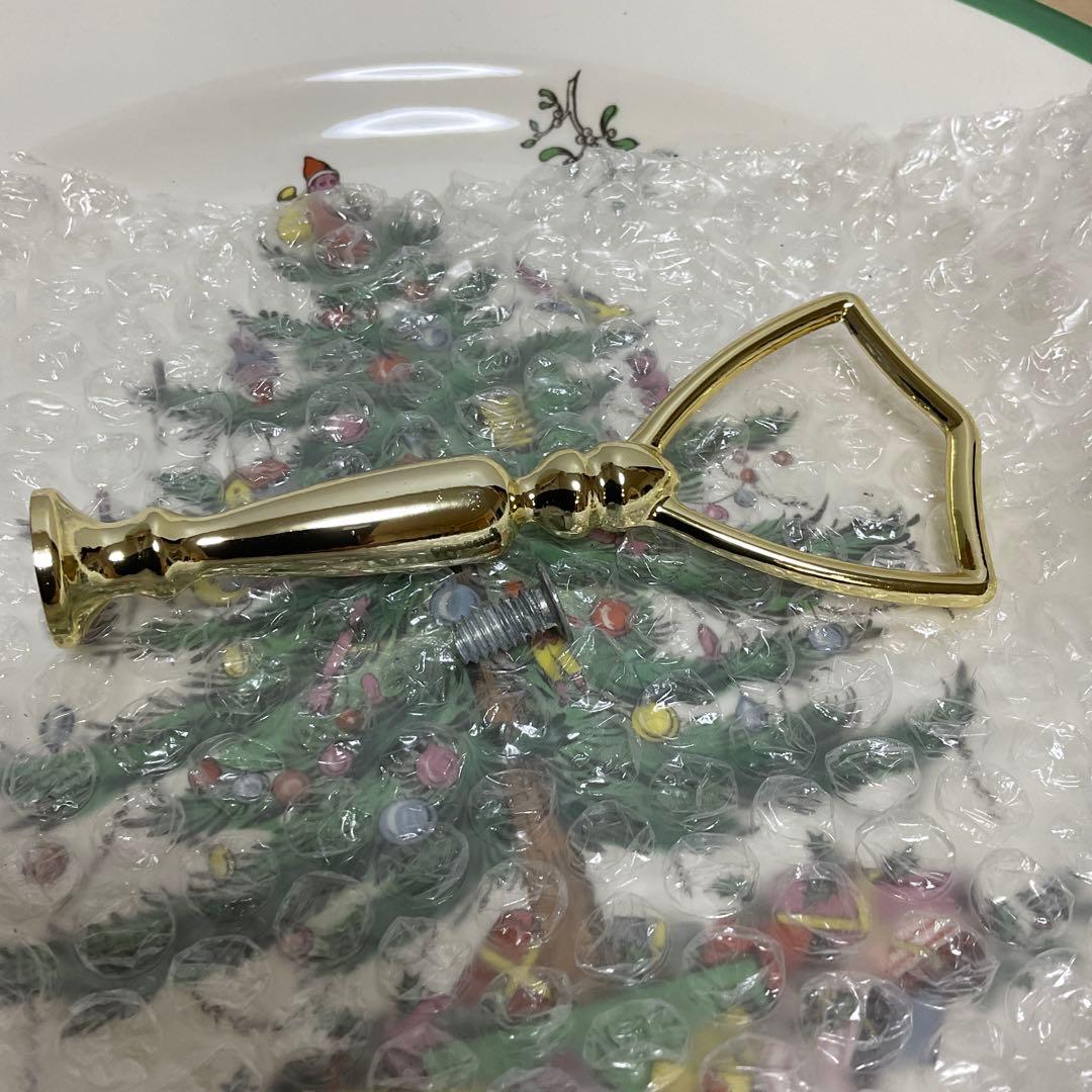 イギリス　スポード　クリスマスツリー　ハンドル付きプレート　トレイ①