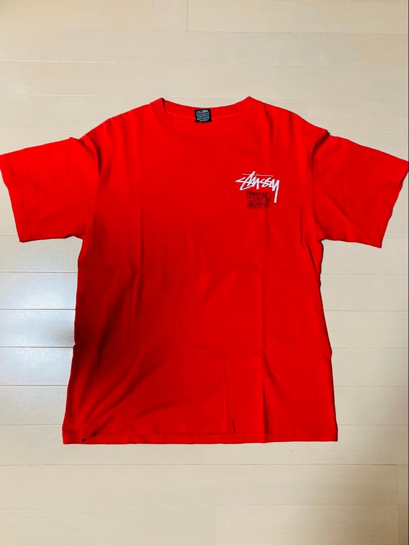 Stussy Tシャツ Lサイズ レッド　ラスタ　USA製　オールド