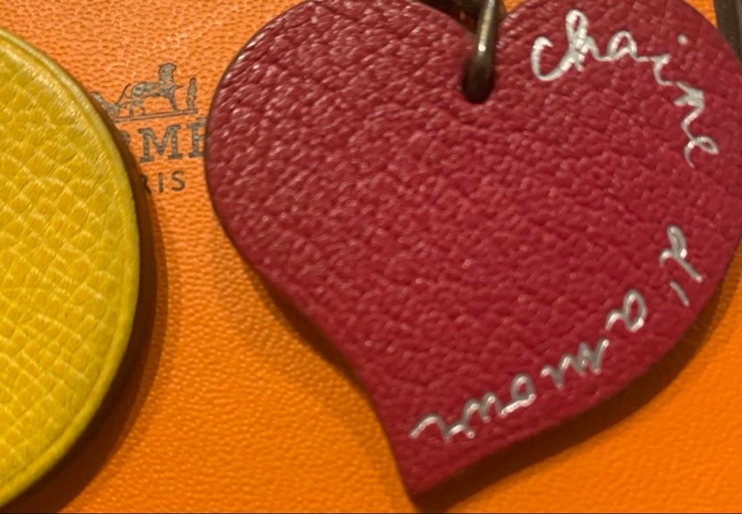 HERMES エルメス レザーキーホルダー アヒル　ハート型　2点セット