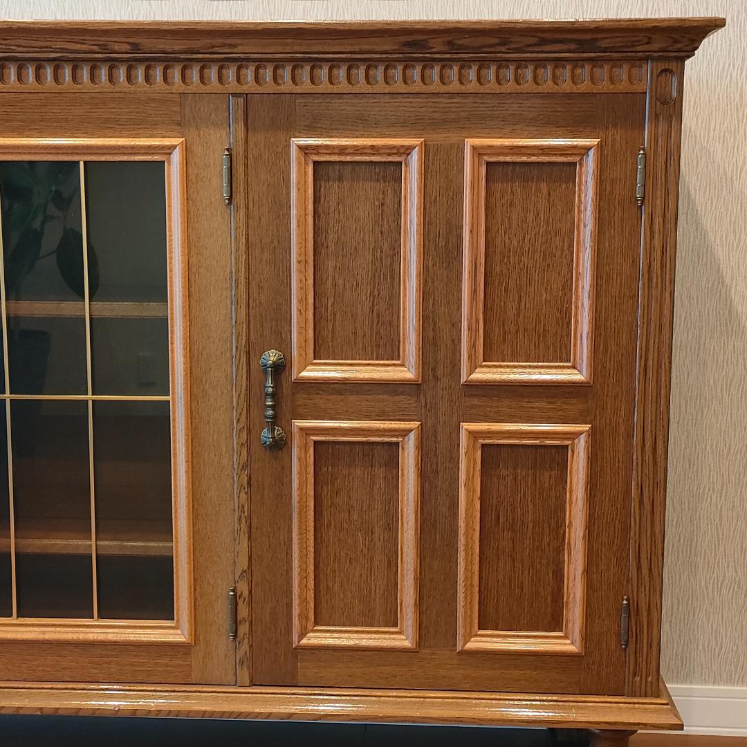 起立木工　アンティークキャビネット　ブルボーズレッグ　引出し2杯