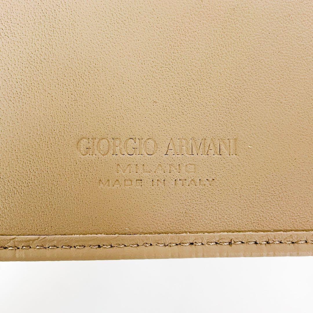 未使用品 現行 GIORGIO ARMANI アルマーニ 財布 クロコ型押し