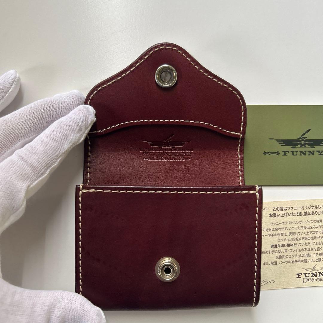 FUNNY 二つ折り財布 革 ブラウン