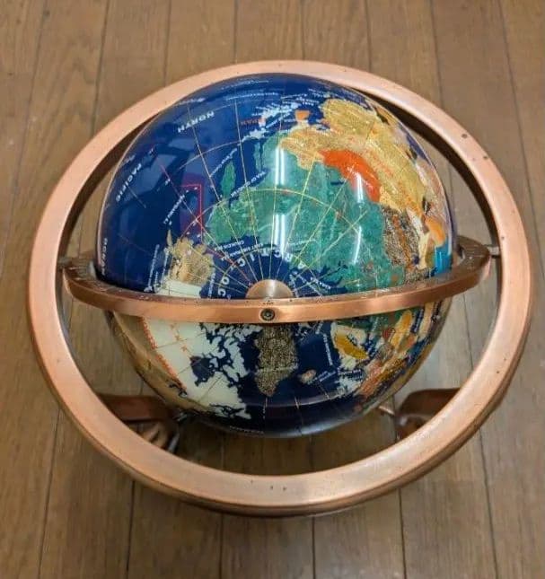 天然石地球儀 飾り物 置物 インテリア レア物 美品