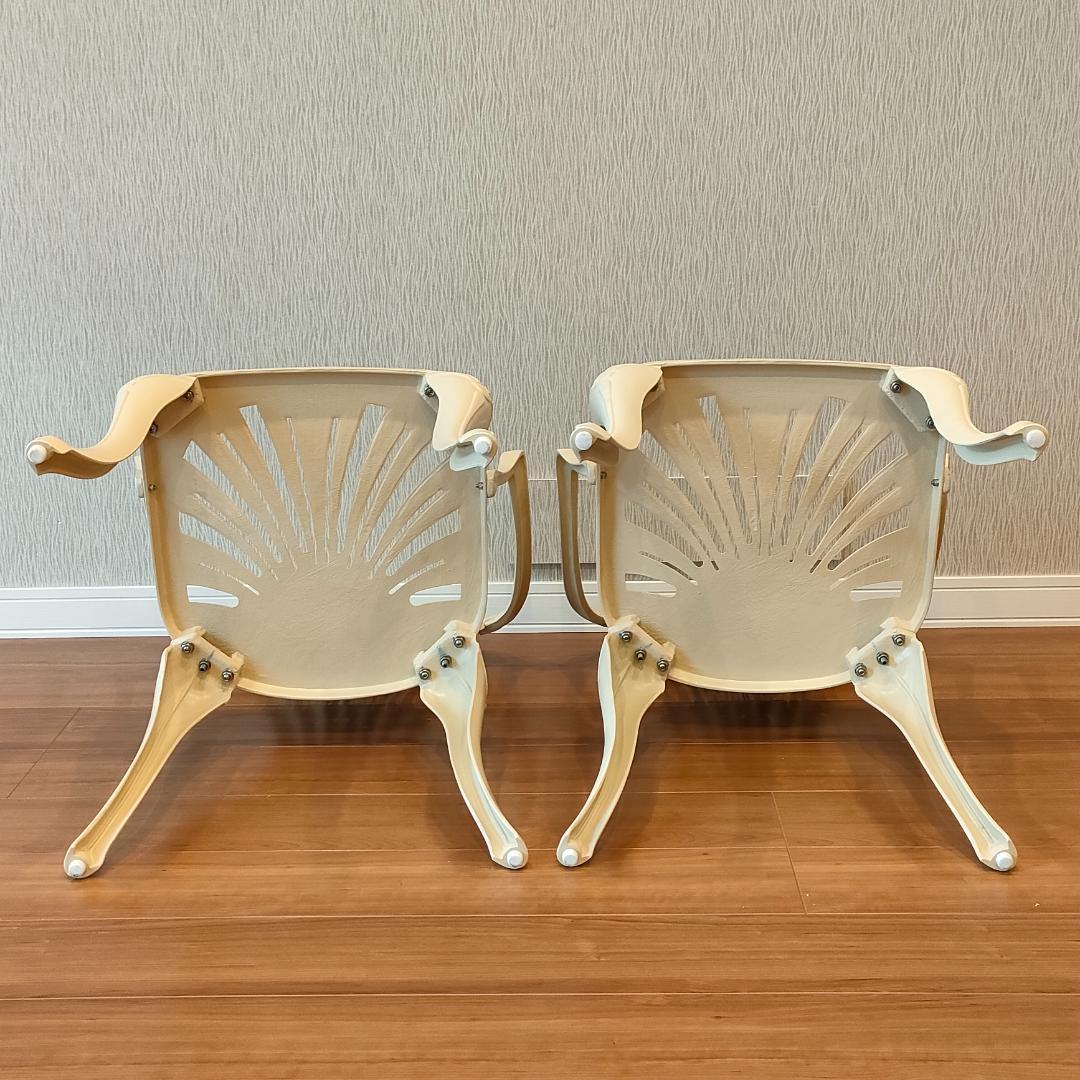 〈未使用〉ヒカリ　アームチェア　シェラトン　鋳物　2脚セット