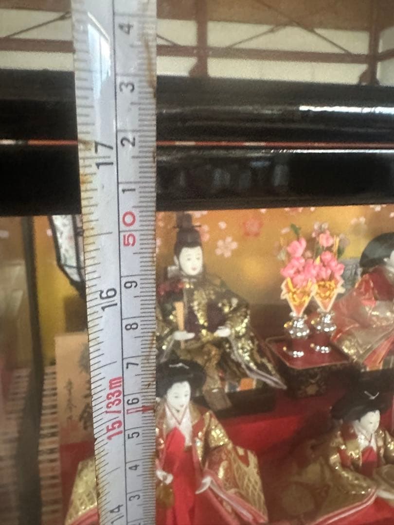 西陣織 五人飾り 雛人形 ガラスケース入り 高級ひな人形 桃の節句