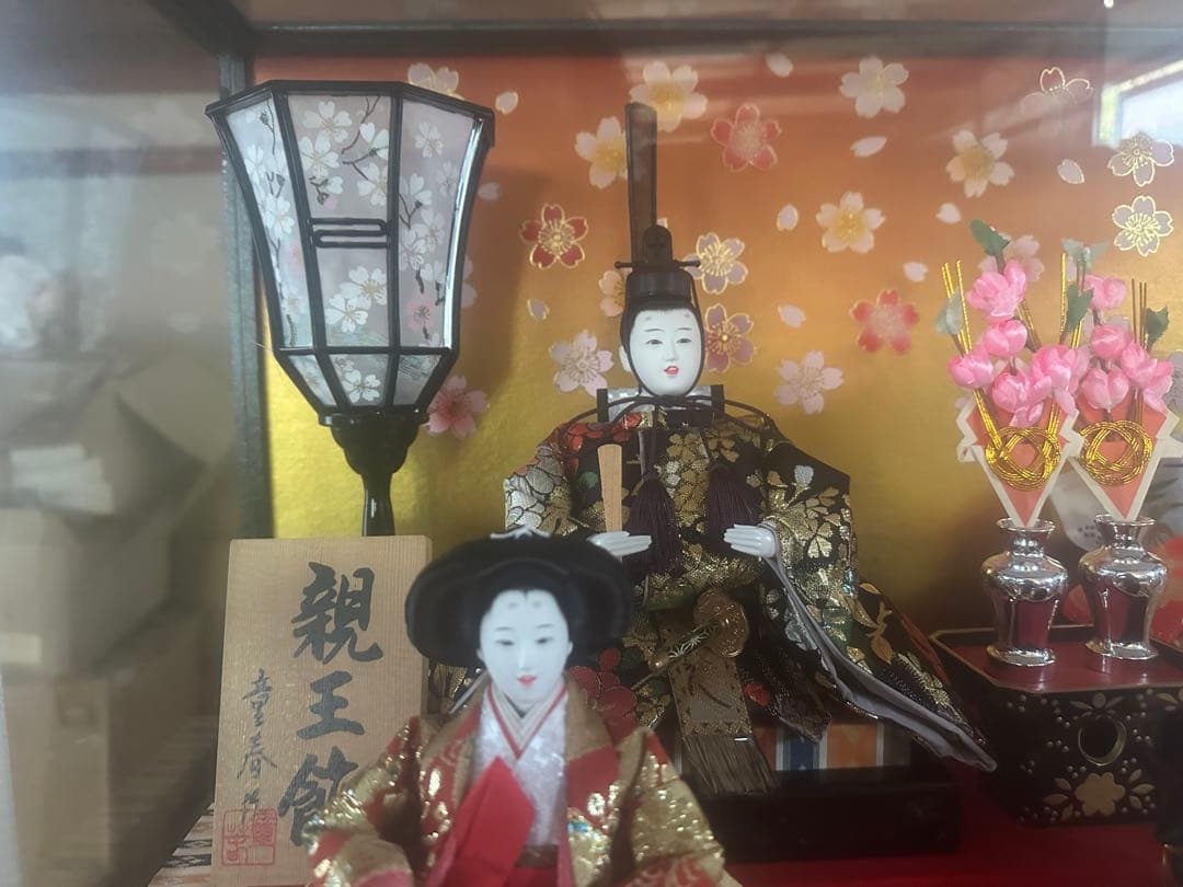 西陣織 五人飾り 雛人形 ガラスケース入り 高級ひな人形 桃の節句