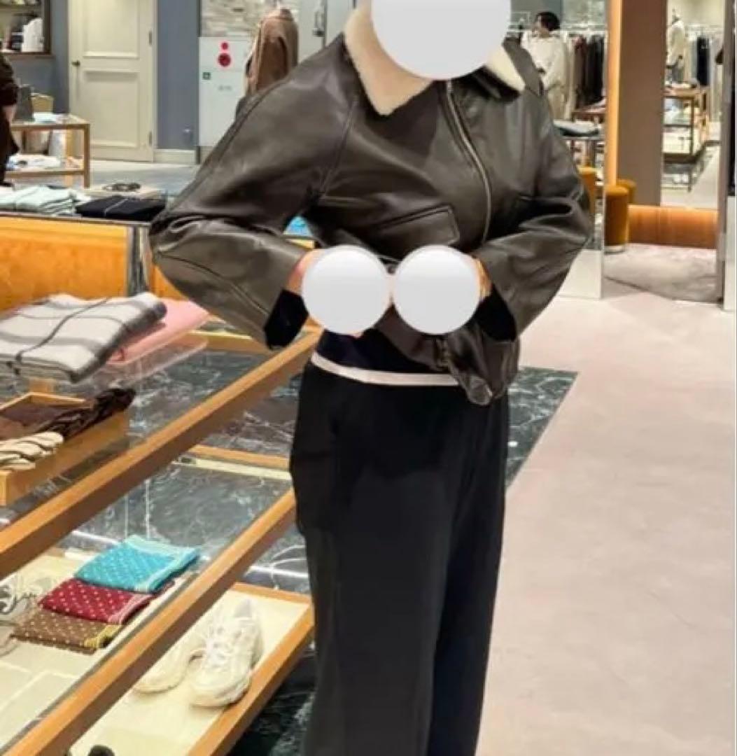 Mila Owen ステンカラーフェイクレザーブルゾン ブラウン 0サイズ