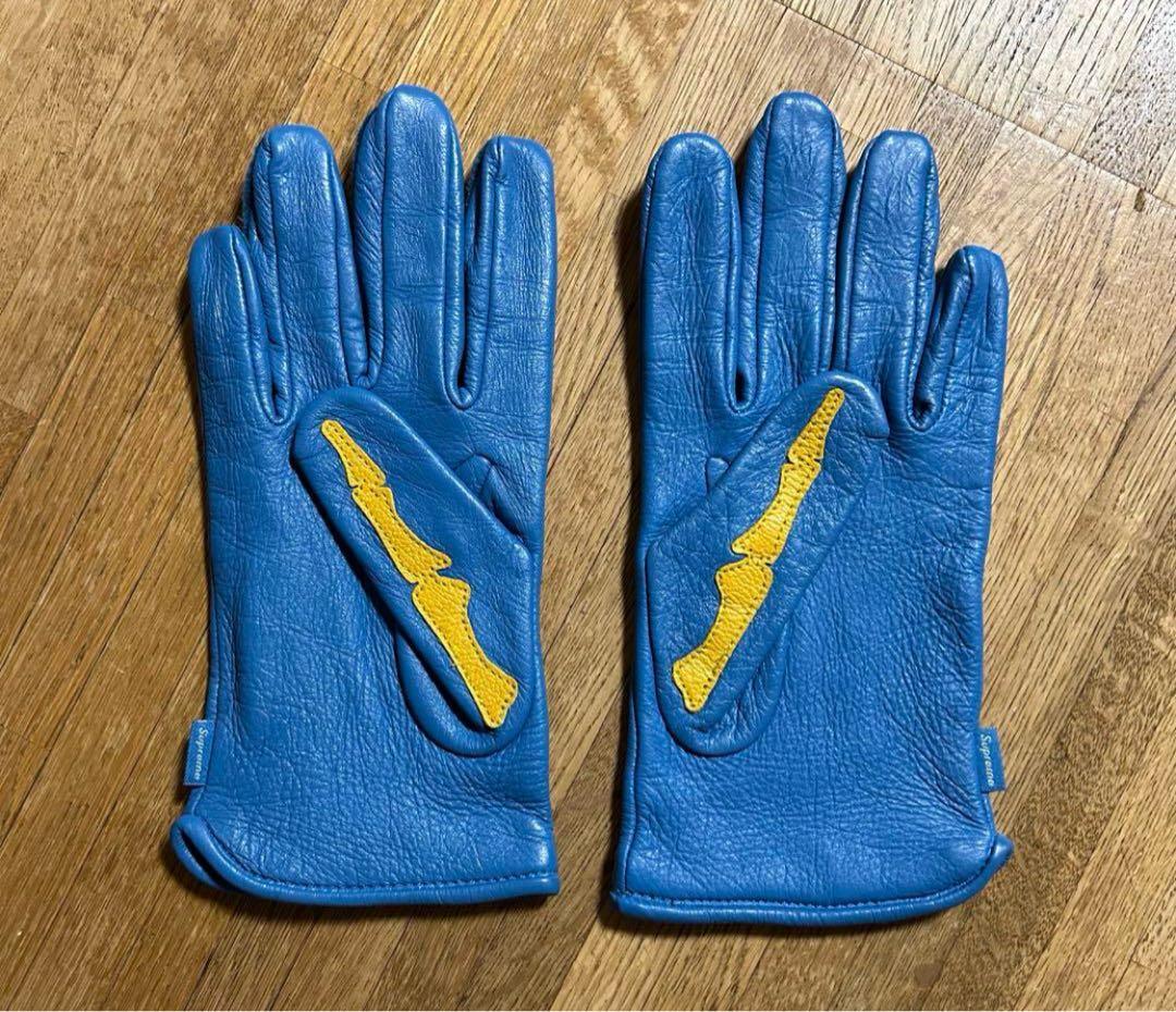 激レア　シュプリーム×バンソン　青黄レザー グローブ　X-Ray