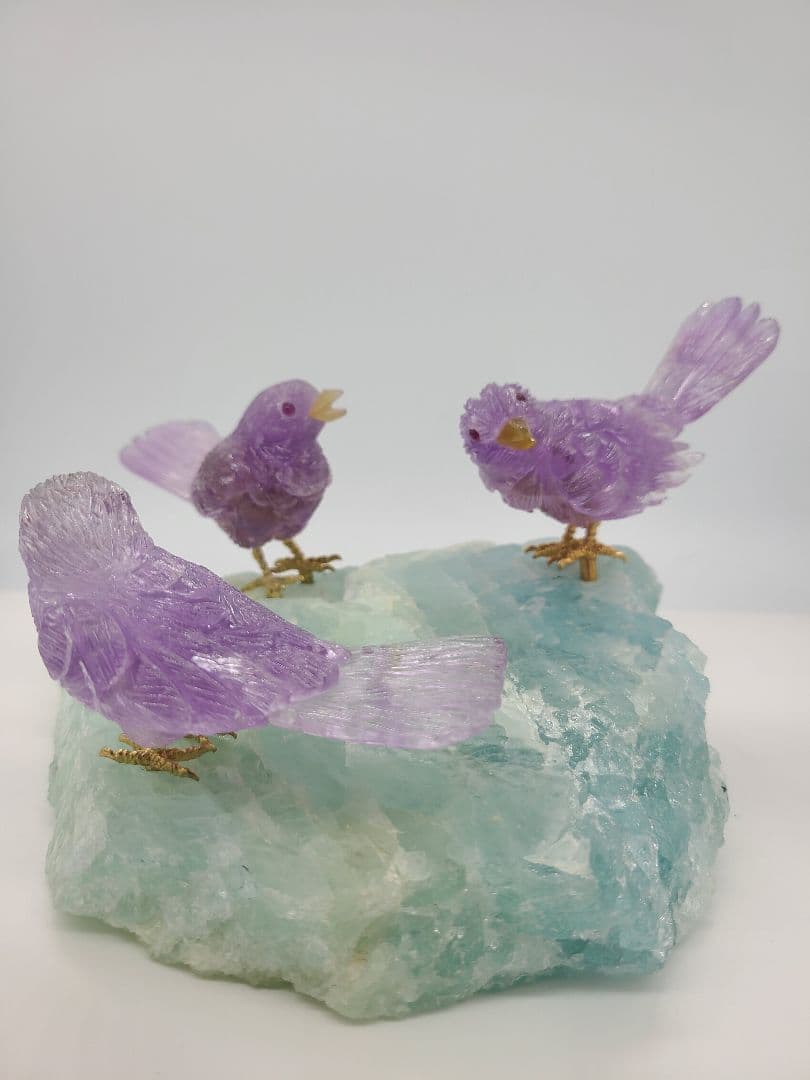 天然石鳥彫刻 ことりのつどい