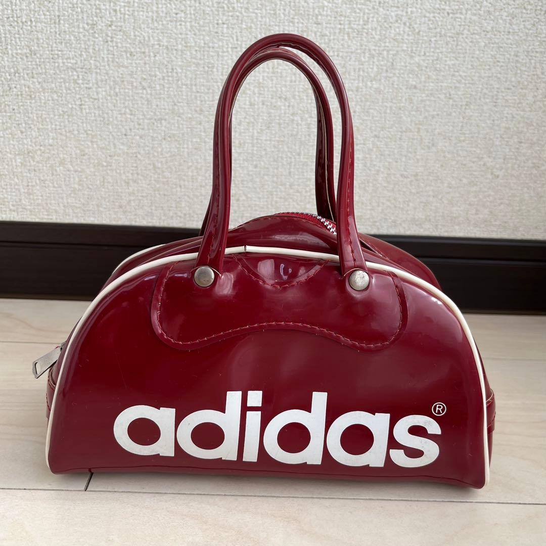 80s Y2K adidas アディダス エナメル ミニボストンバッグ ポーチ