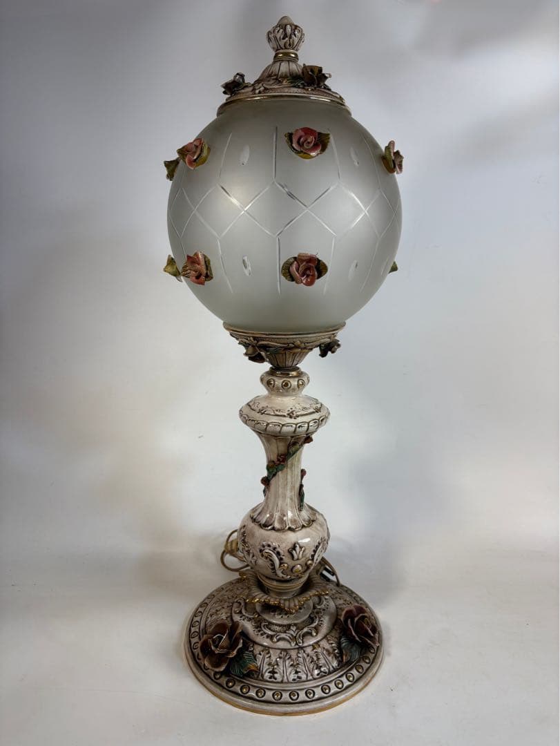 イタリア製 アンティーク 照明 スタンドライト 薔薇