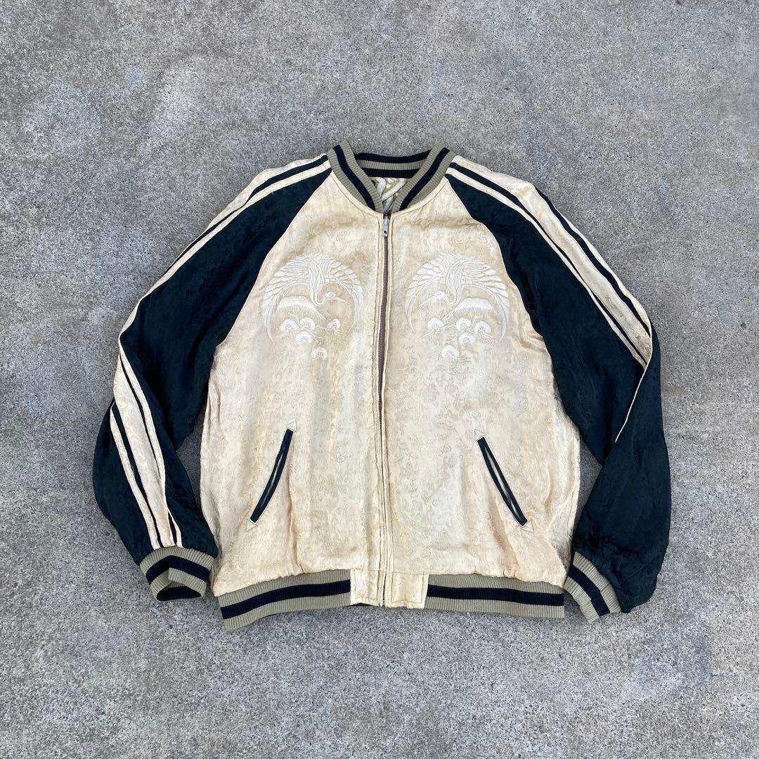 花旅楽団 和柄 スカジャン 鳳凰 刺繍 リバーシブル