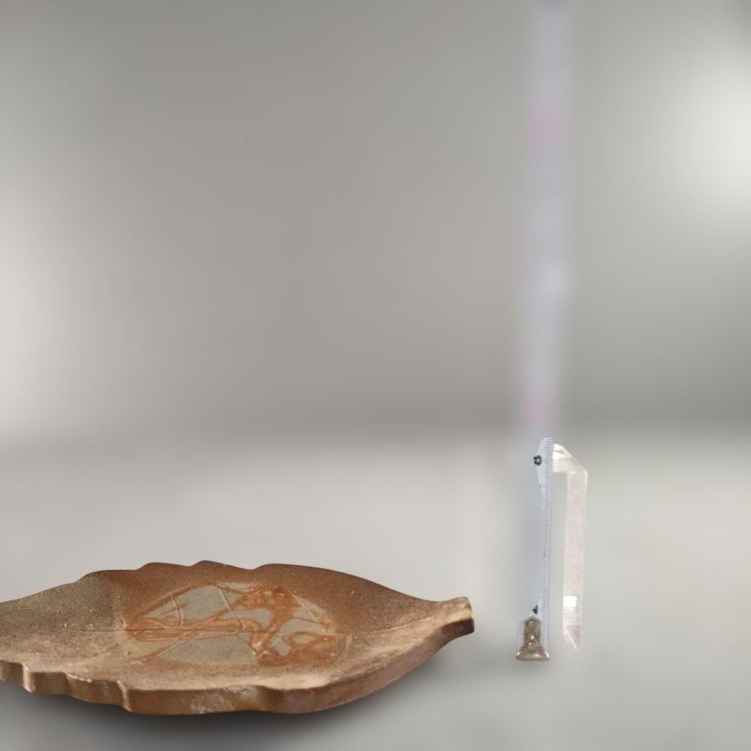 A1342-3/備前焼/閑谷窯/目澤孝 作/備前葉形皿5客/共箱/銘々皿/飾皿/