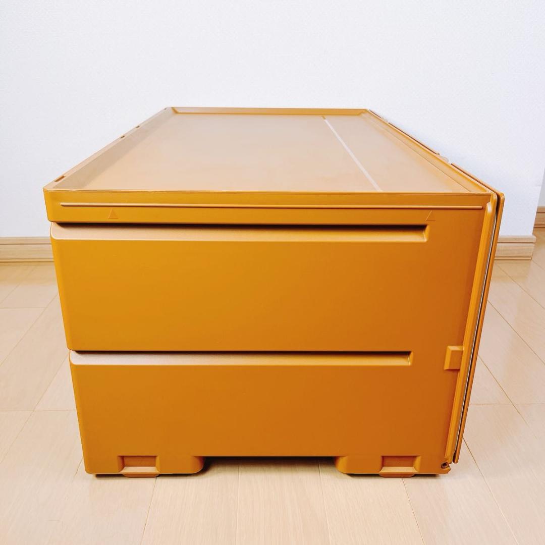 専用　タッパーウェア スーパーチェストワイド セピアカラー 引出し2段 収納 ②