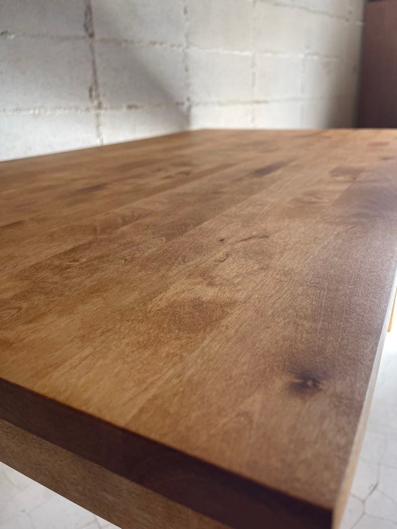 無印良品 MUJI ダイニングテーブル　バーチ材無垢　145サイズ　引出し付