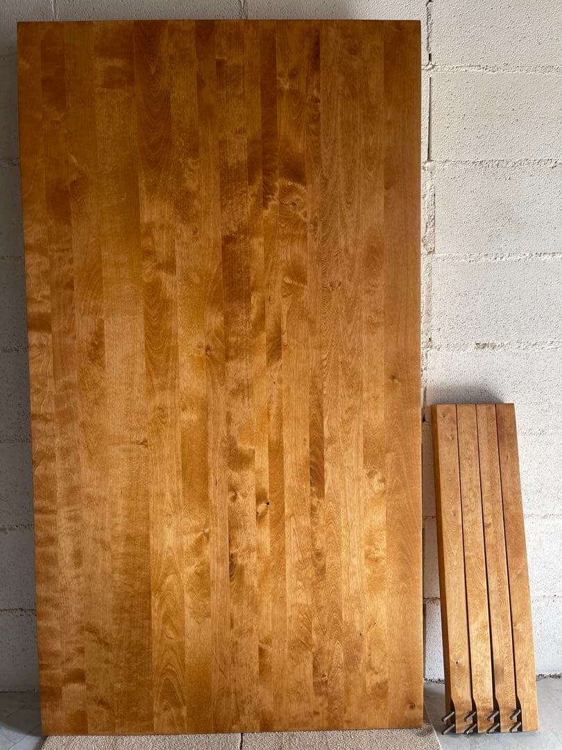 無印良品 MUJI ダイニングテーブル　バーチ材無垢　145サイズ　引出し付