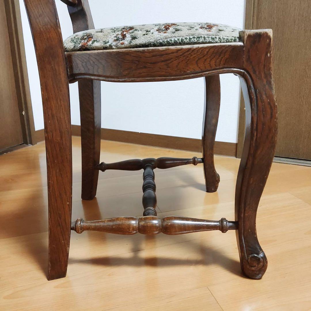 木製 アンティークデスクチェア ヴィンテージ 椅子 海外輸入家具 東欧製 猫脚