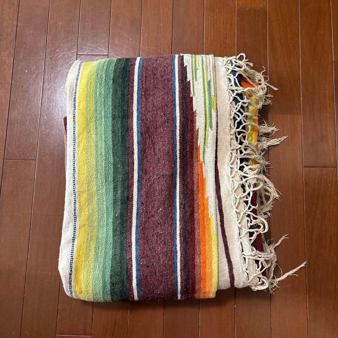 USヴィンテージ　メキシカンラグ　大判　マルチカバー　ブランケット　インテリア