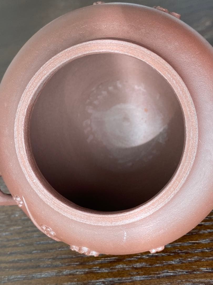 湯志明？？中国宜興落款　紫砂茶壺　急須　梅花　骨董品　時代物