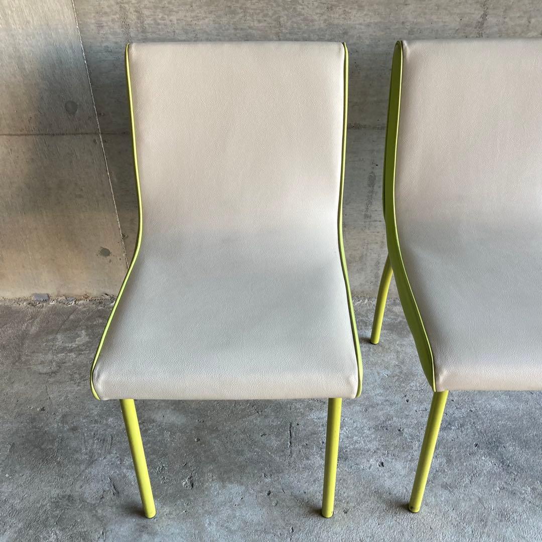 PROCEED チェア 椅子 背もたれ 2脚 ホワイト グリーン ポップ レトロ
