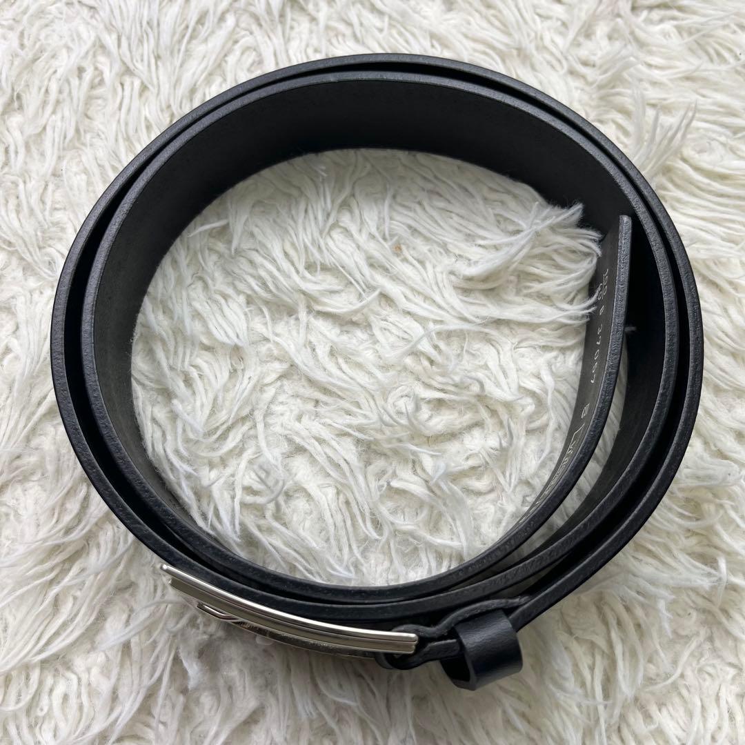 希少　VERSACE 極美品　ビッグバックルベルト グレカ模様　黒　銀