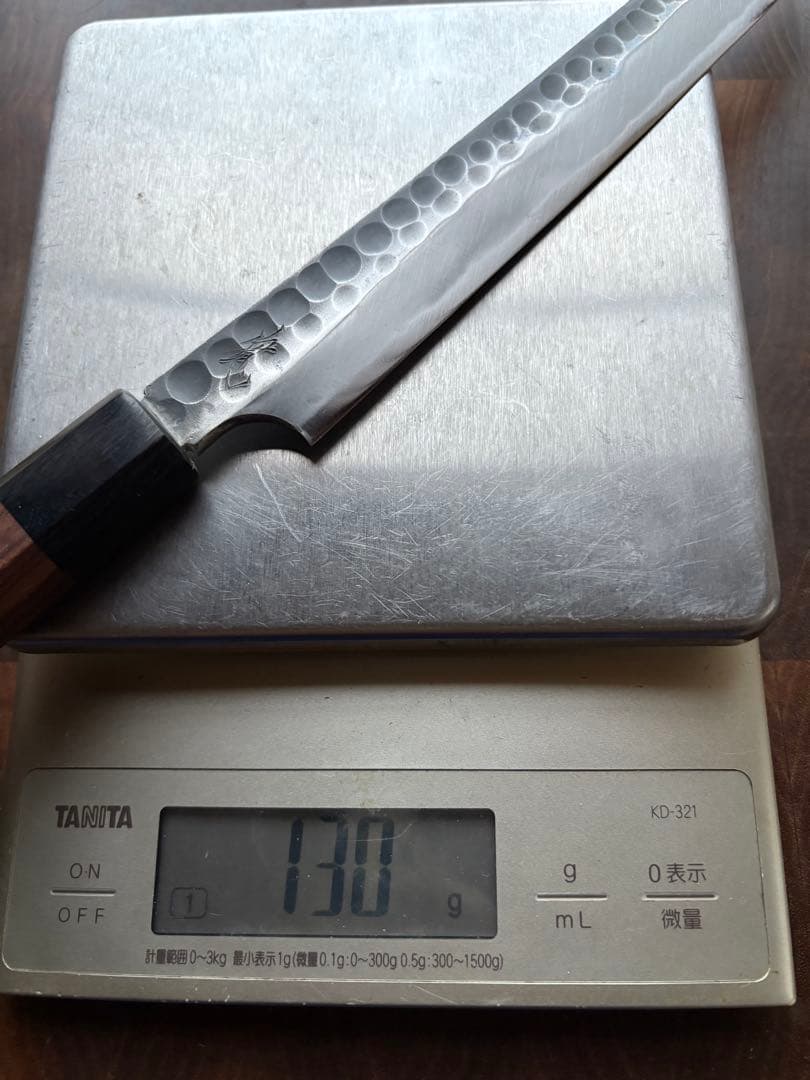 越前打刃物　弥氏 良寬　先丸　蛸引　240mm 包丁　白鋼　刺身　和包丁　槌目