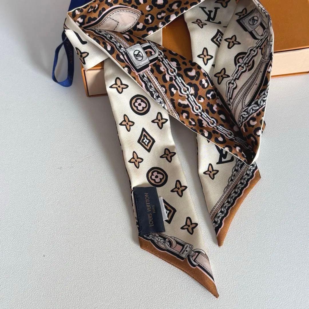 LOUIS VUITTON レオパード柄スカーフ ヴィトン バンドー ヒョウ柄