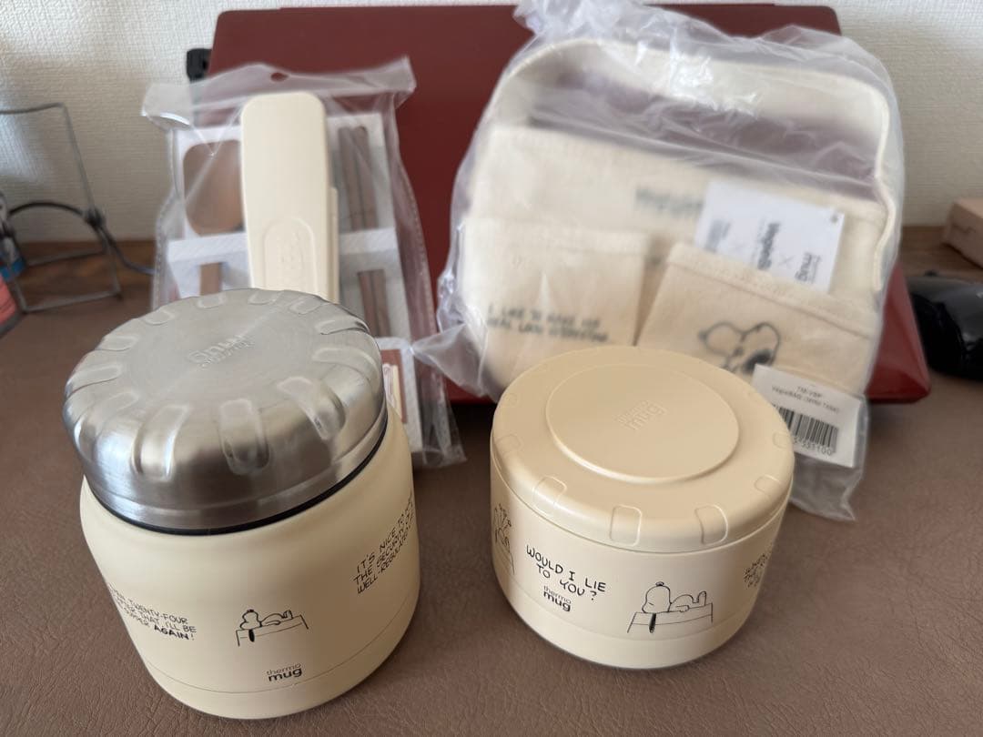 【未使用品】サーモマグ✖️スヌーピー　お弁当箱4点セット
