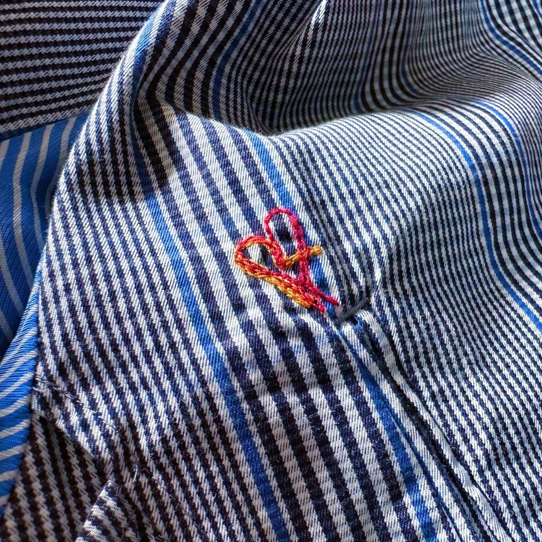 45R【格子柄×希少カラー／ハート刺繍】セミロング•トレンチコート（ベルテッド）